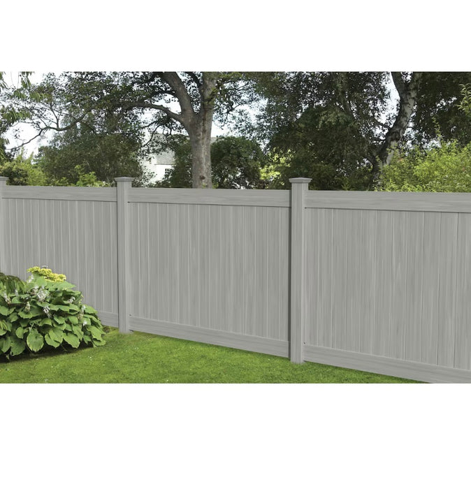 Barrette Outdoor Living 6' x 8' Vinyl Privacy Fence Panel Kit with 5.5" Rails Driftwood Grey (new)