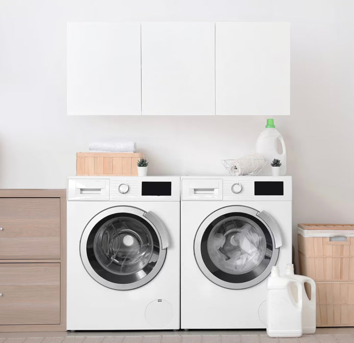 Eurostyle Capri - Laundry Wall Cabinet with 3 door in white, 54 inch x 16 inch x 22 5/8 inch (new)