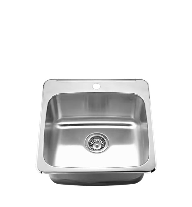AGUA CANADA 20 x 20 inch 20G Drop-in Stainless Steel 1-Hole Single Bowl Kitchen Sink (new)