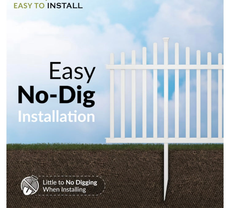 Zippity Outdoor Products Manchester Semi-Permanent Vinyl Fence Kit (42 inch H x 92 inch W)- 2 pack (New)