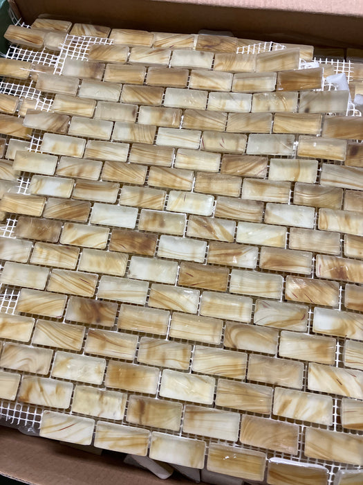Honey glass mosaic tile