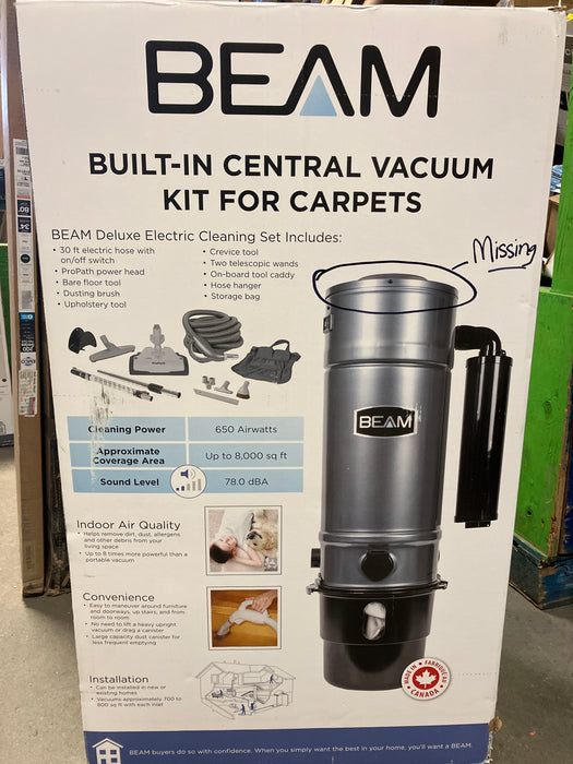 BEAM BEAM 650 Airwatt Central Vacuum Plush Carpet Kit Classic 000321-HD ProPath power brush, muffler, hose kit
