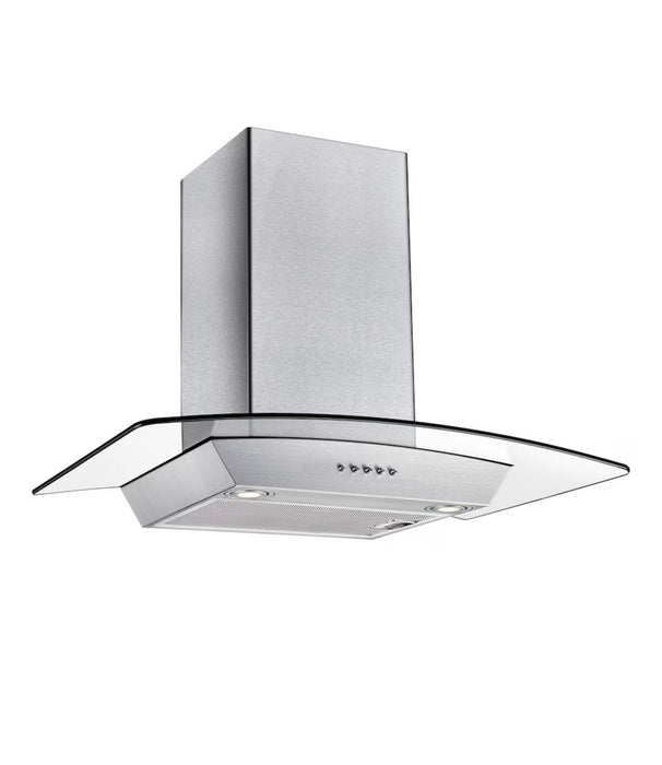 Vissani 30-inch 340CFM T-Shape Shell Only Wall-Mounted Glass Range Hood with 3-Speed Setting in Stainless Steel (new)