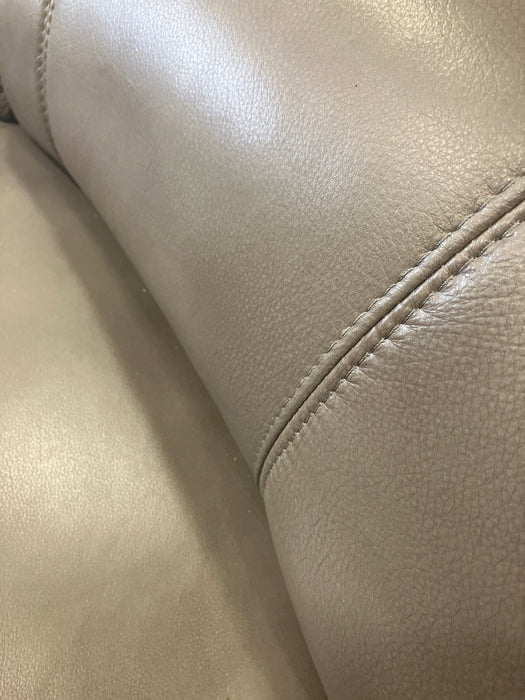 Grey Leather Corner Chair