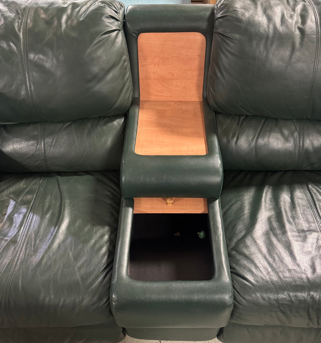 Green Leather Sectional (used)