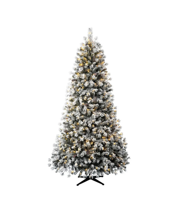Home Accents Holiday 7.5ft. Pre-Lit 500L Warm White Micro LED Lexington Heavy Flocked (new)