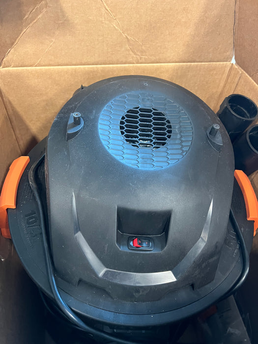 RIDGID 37.5L (10 Gal.) 6.0 Peak HP Stainless Steel Wet Dry Shop Vacuum with Filter, Hose and Accessories