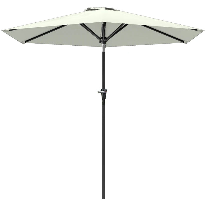 Outsunny 8.5 ft Outdoor Umbrella, Round Patio Umbrella with Tilt and Crank, Cream White (Used)