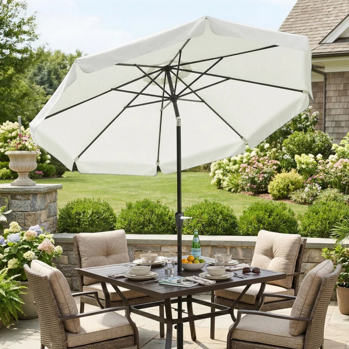 Outsunny 8.5 ft Outdoor Umbrella, Round Patio Umbrella with Tilt and Crank, Cream White (Used)