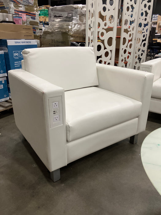 Roma White Powered Armchair