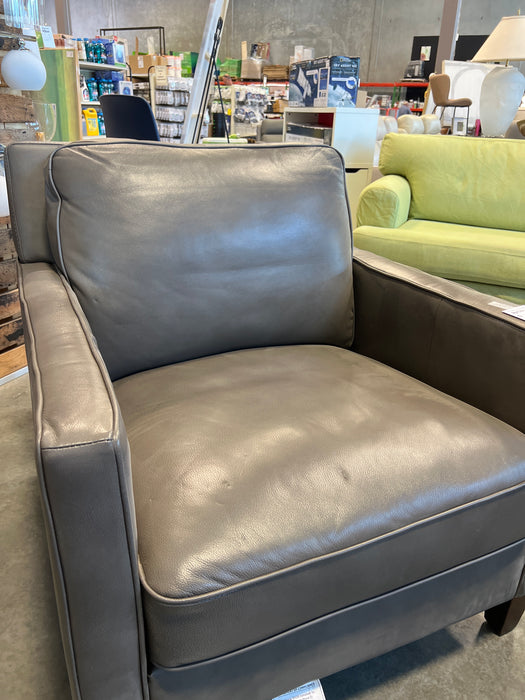 Modern Grey Leather Armchair (new)