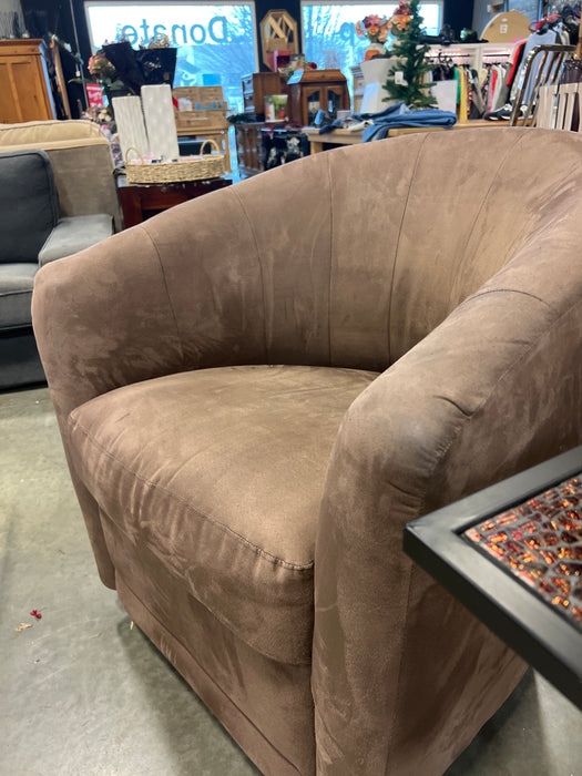 Microsuede Brown Tub Chair (used)