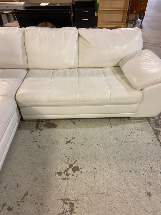 White Leather Sectional (Used)