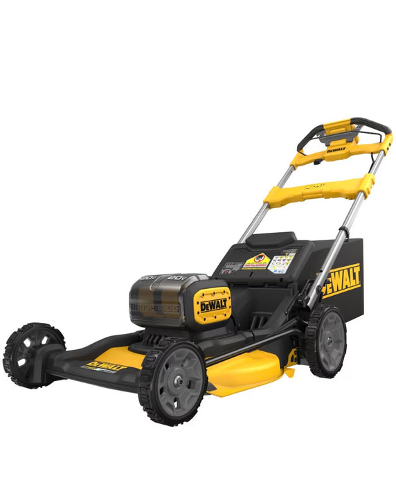 DEWALT 20V MAX 21.5-inch Electric Self Propelled Walk Behind Lawn Mower with (2) 10Ah Batteries & Charger (used)