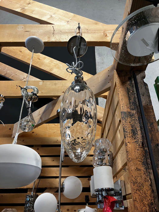 Light Pendant With a Clear Water Glass Shade
