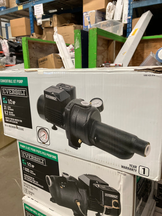 Everbilt 1/2 HP Convertible Jet Pump (new)