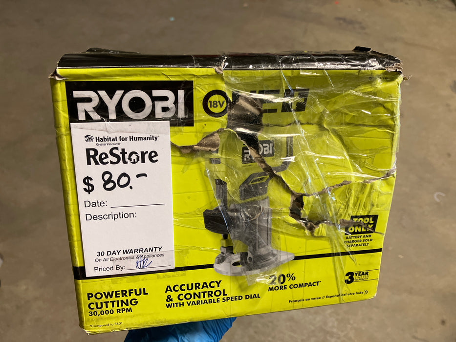 RYOBI 18V ONE+ Cordless Compact Fixed Base Router (Tool-Only)