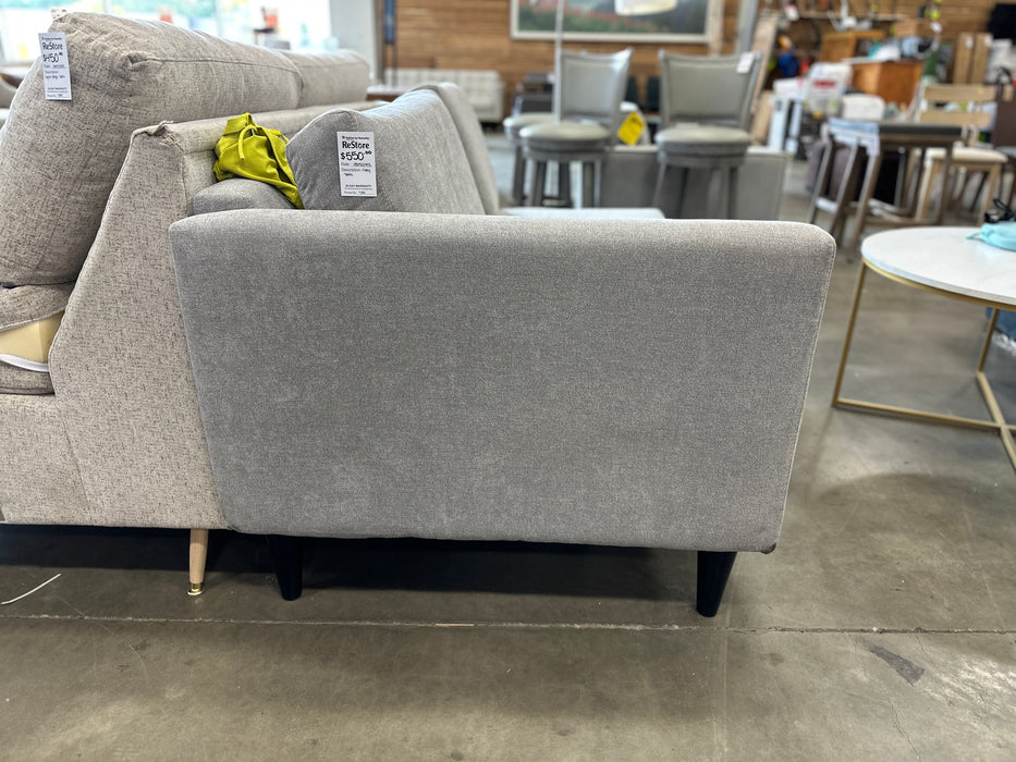 Grey Loveseat Sectional Piece