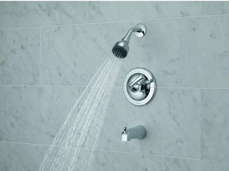 Delta Foundations Single-Handle 1-Spray Tub and Shower Faucet in Chrome (Valve Included)