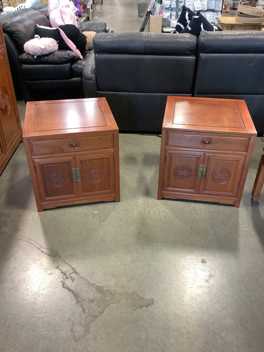 Antique Chinese Rosewood Night Stand Set