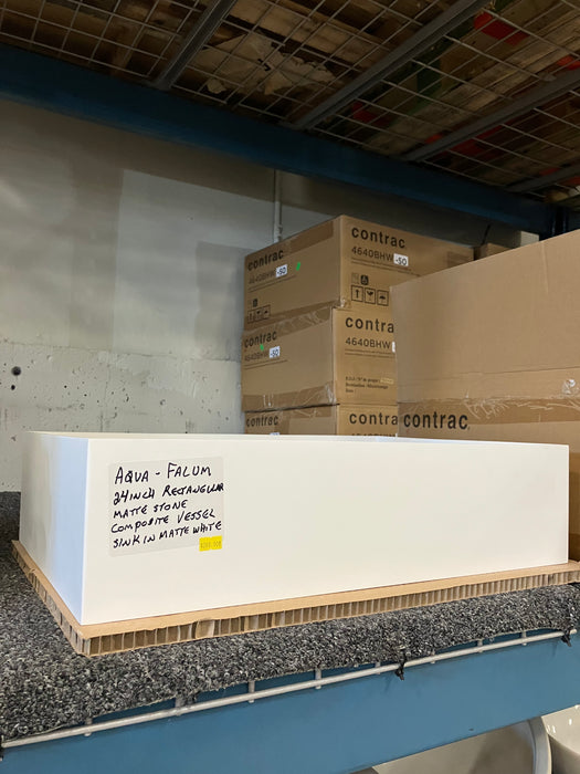 Agua Canada 24” Rectangular Matte Stone Composite Vessel Sink (new)