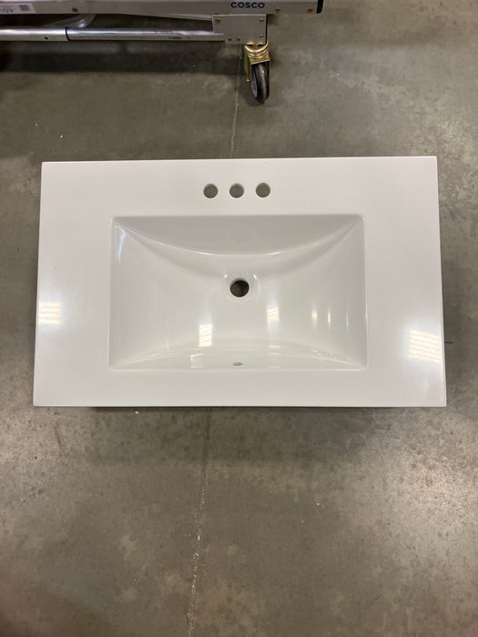 White 30” x 19” Ceramic Sink
