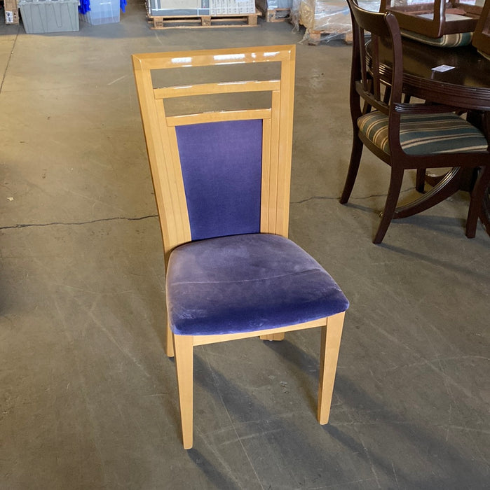 Wooden Chair with Purple Velvet
