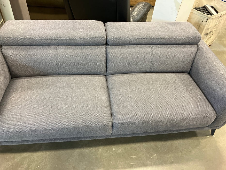Grey/Blue 3 Seater Sofa with Adjustable Headrest (Used)