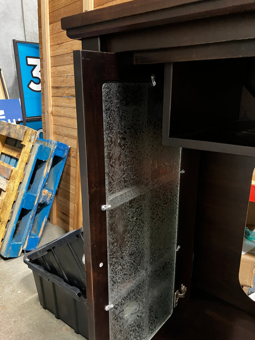 Tall Tv Cabinet With Sliding glass doors (Used)