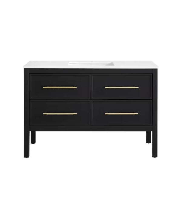 Vistara 48-inch W x 19-inch D Freestanding Bath Vanity with Golden Handle (new as is, 2 cracks)