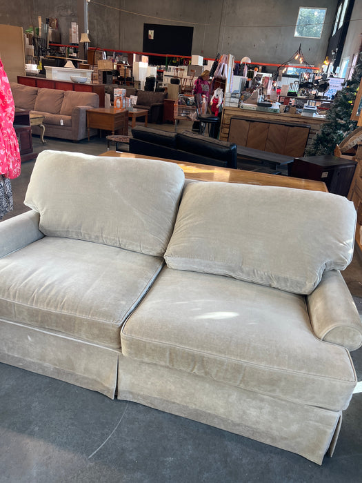 Elegant Beige 2 Seater Velvet Couch (used)