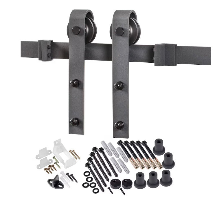 TRUporte 36-inch x 84-inch Gunstock Oak K Design Rustic Barn Door with Hardware Kit (New)