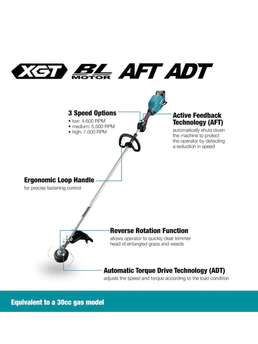 MAKITA 40Vmax XGT Brushless Cordless 17-Inch Line Trimmer Kit with 5.0Ah Battery, Rapid Charger & Bag  (new)