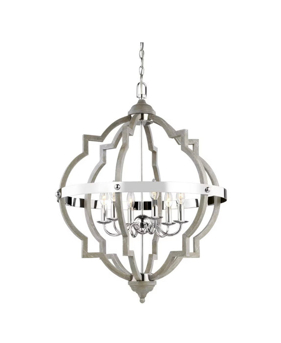 Generation Lighting Socorro 60w. 6-Light Washed Pine Hall / Foyer (new)