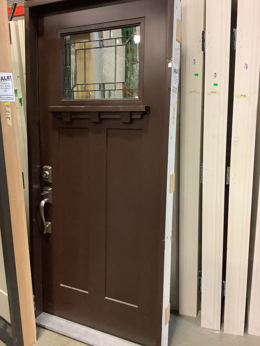 Krosswood Doors 37.75in. x 82.5 in. Left Hand Douglas Fir Black Stain Solid Wood Single Prehung Front Door