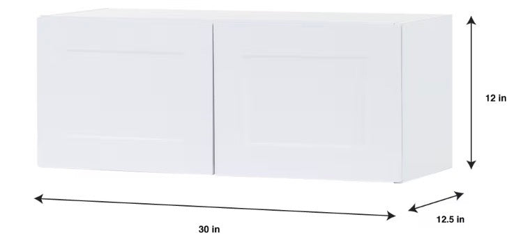 Edson 30 in. W x 12 H x 13 D Assembled Kitchen Wall Cabinet, White (W3012)