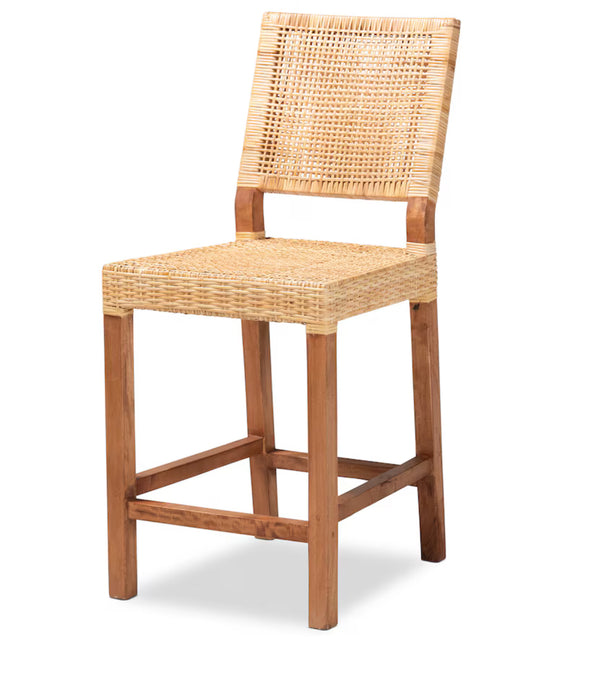 Bali & Pari Lesia Counter Stool in Natural Brown and Walnut Brown (New)