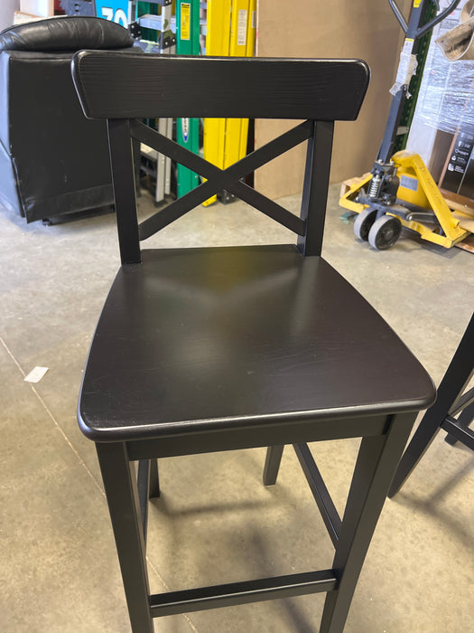 Ikea Ingolf Wood Black Barstool (used)