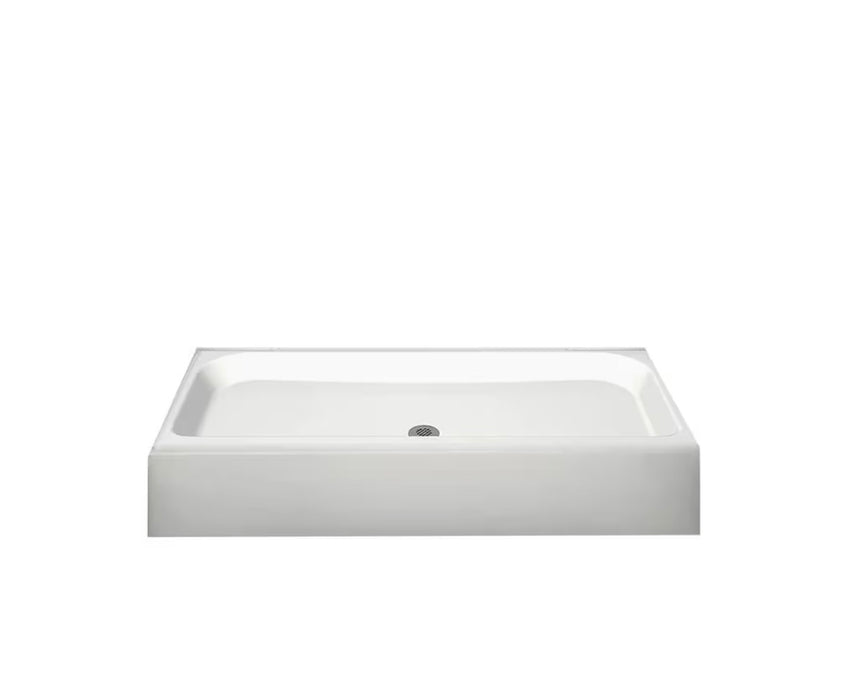 MAAX Alaska 48L x 32W x 7H Rectangular Centre Drain Fibreglass Shower Base Pan in White (new)