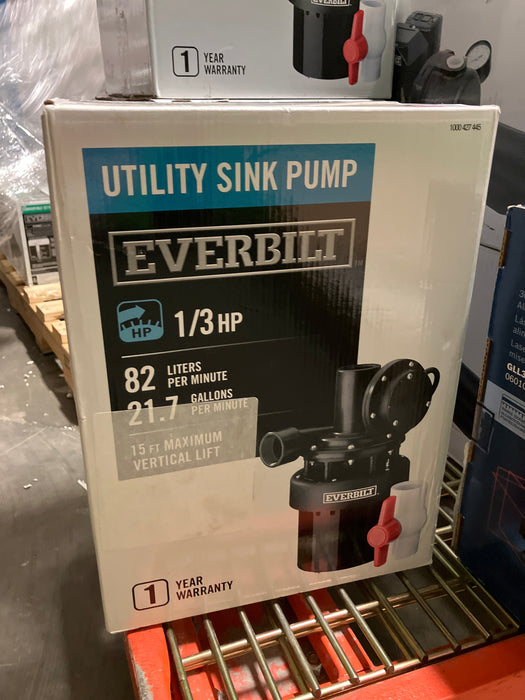 Everbilt 1/3 HP Utility Sink/Laundry Pump (new)