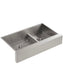 KOHLER Vault Smart Divide Undercounter Stainless Steel 35.5X21.25X9.313 0-Hole Double Bowl Kitchen Sink 