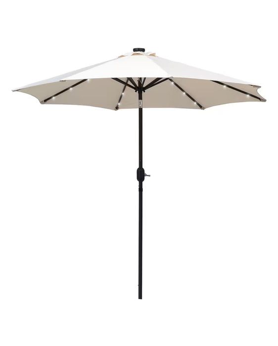 Outsunny 9FT Patio Umbrella Outdoor Sunshades Solar Powered W/ Tilt & LED Lights Market (new)