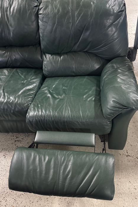 Green Leather Sectional (used)