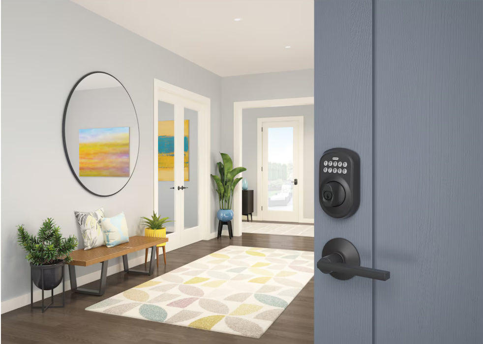 Schlage Plymouth Matte Black Entry Door Keypad Electronic Door Lock Deadbolt Rated AAA