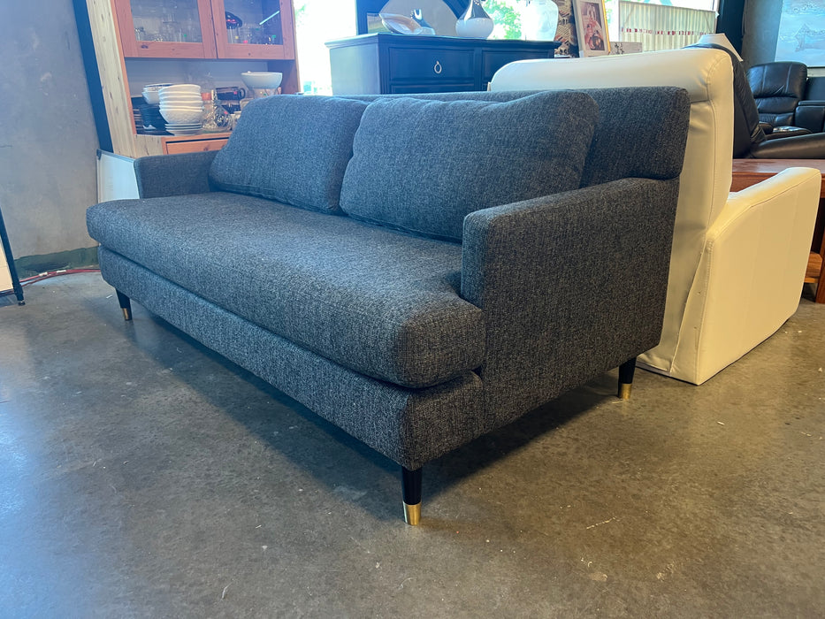 Midcentury Style Heathered Grey Fabric Sofa