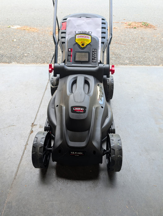 Legend Force 13.4-inch 12 Amp Corded Electric Walk Behind Push Lawn Mower with Height Adjustment & Removable Bag