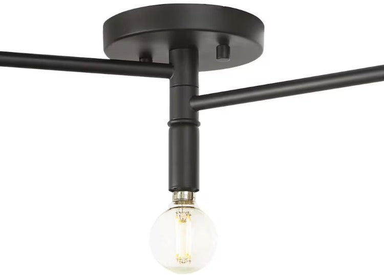 34-inch 5-Light Matte Black Flexible Wave Linear Track Lighting Kit with Adjustable Round Lamp Head