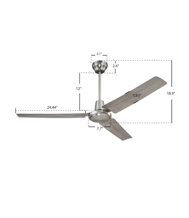 Westinghouse Jax 56-inch Industrial-Style Indoor Ceiling Fan With A Brushed Nickel Finish