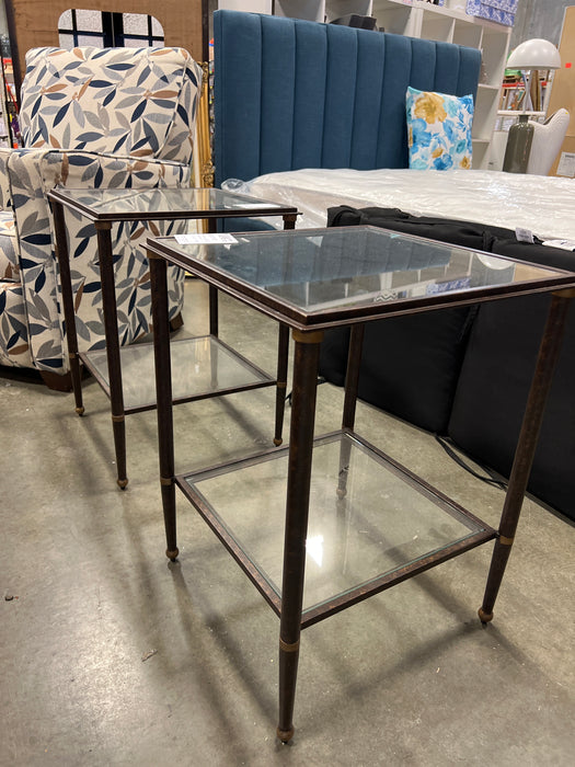 Glass Two Tiered Side Table (used)