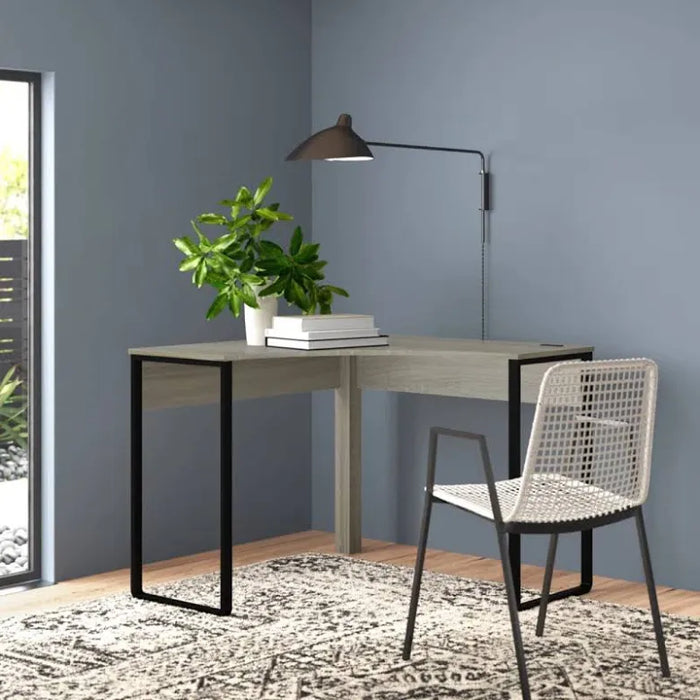 Smithtown Corner Metal Base Writing Desk - Color Valley Pine - ODP497-TPI23